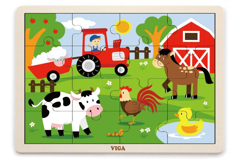 houten legpuzzel boerderij 16 stuks