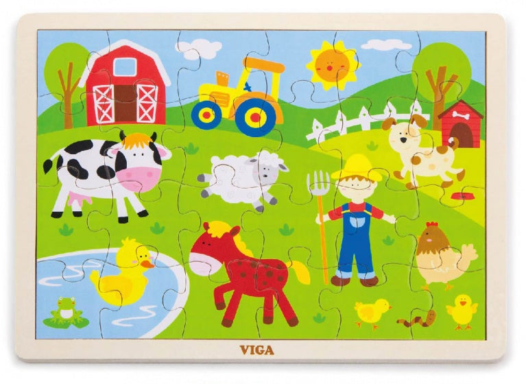 houten legpuzzel boerderij 24 stukjes