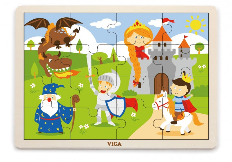houten legpuzzel kasteel 16 stukjes