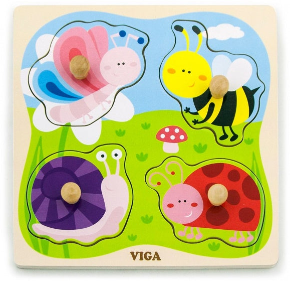 vormenpuzzel Insecten junior hout 4 stukjes