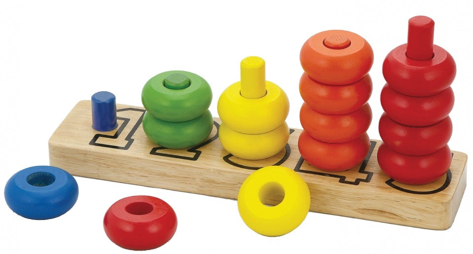motoriekspel leren tellen 16-delig multicolor