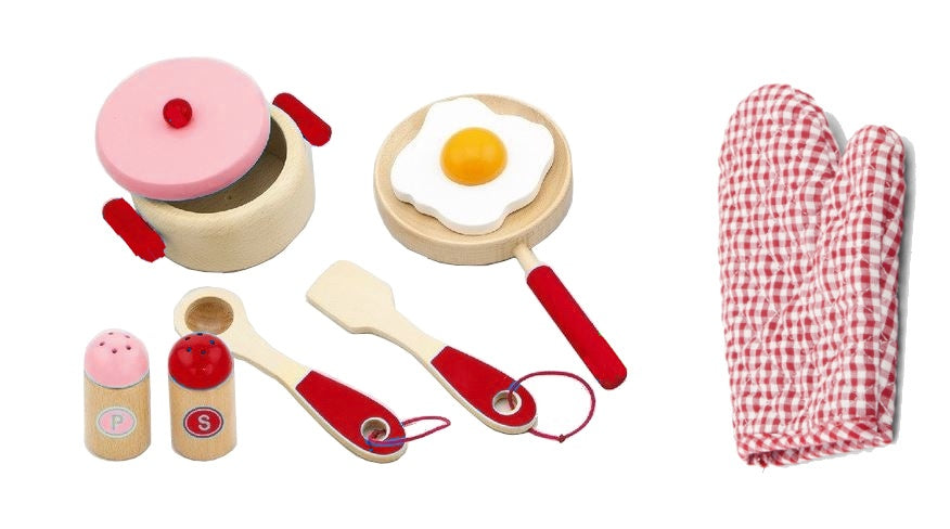 ontbijtset 8-delig rood