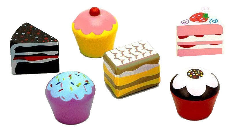 speelgoedcake-set 6-delig 4 cm