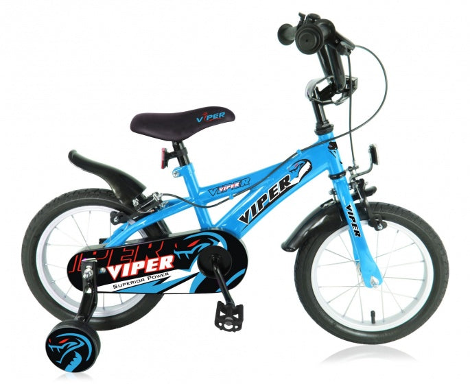 jongensfiets 14 Inch 24 cm Jongens Knijprem Blauw
