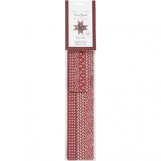 2-D vlechtstroken papier 44/78 cm rood/wit 60 stuks