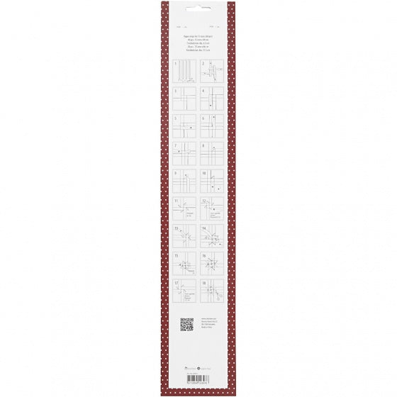 2-D vlechtstroken papier 44/78 cm rood/wit 60 stuks