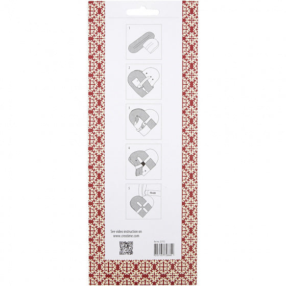bouwset gevlochten harten rood/wit 8 stuks