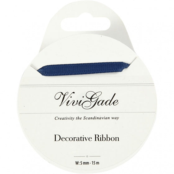 decoratielint Grosgrain 5 mm / 15 meter donkerblauw