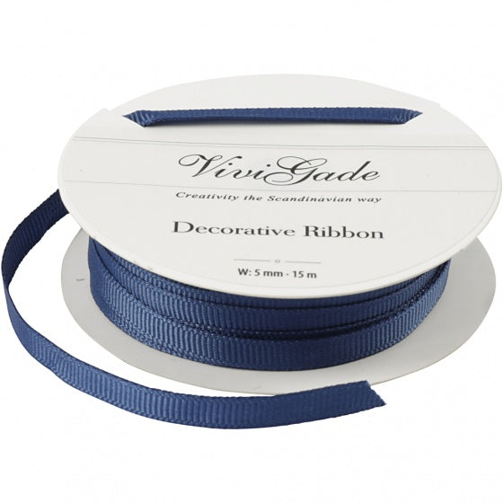 decoratielint Grosgrain 5 mm / 15 meter donkerblauw