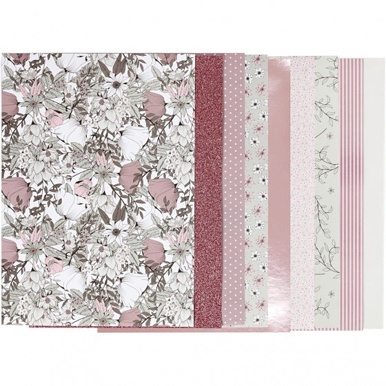 designpapier blok rood 21 x 30 cm 24 vellen