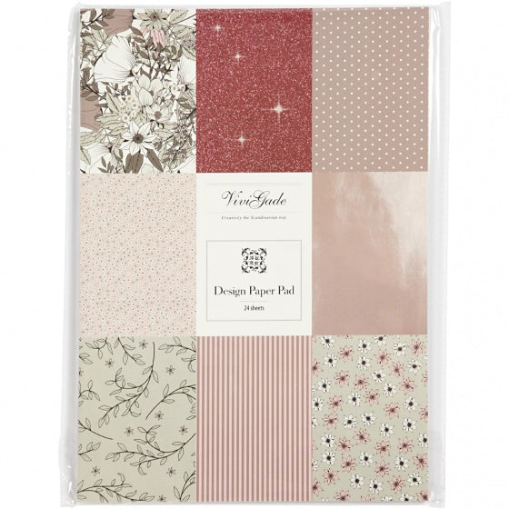 designpapier blok rood 21 x 30 cm 24 vellen