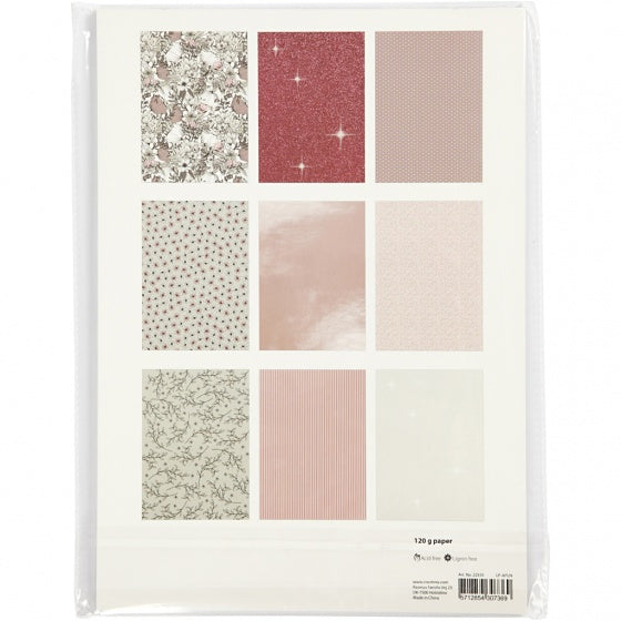 designpapier blok rood 21 x 30 cm 24 vellen