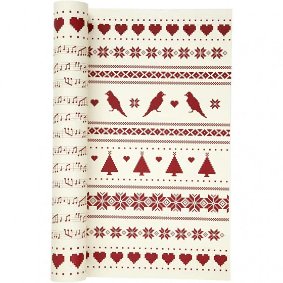 dubbelzijdig designpapier rood/crème 30