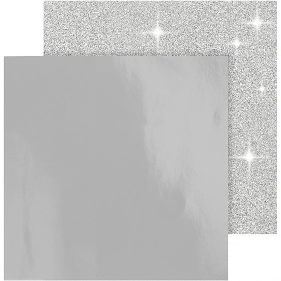 dubbel designpapier glitter/lak grijs 30