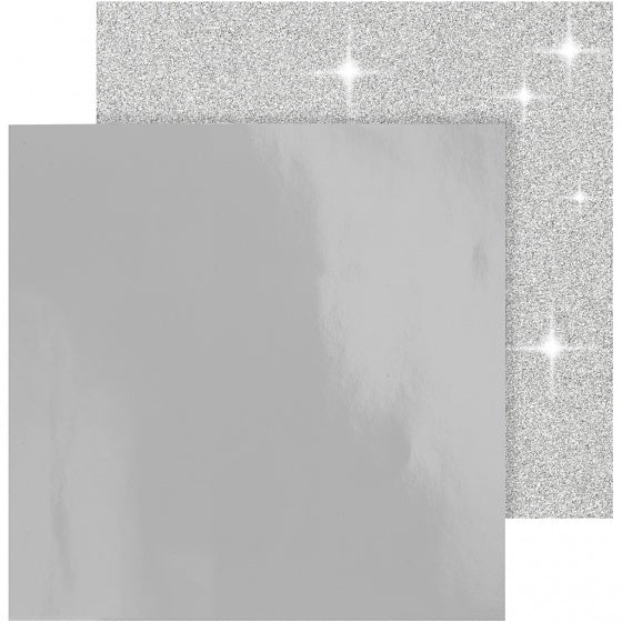 dubbel designpapier glitter/lak grijs 30