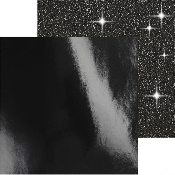 dubbel designpapier glitter/lak zwart 30