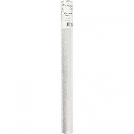 glitterfolie zilver rol 35x200cm