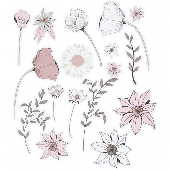 labels bloemen 2-10 cm 72 stuks