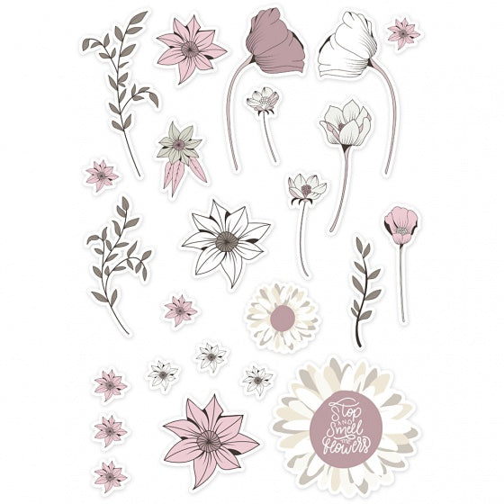 labels bloemen 2-10 cm 72 stuks