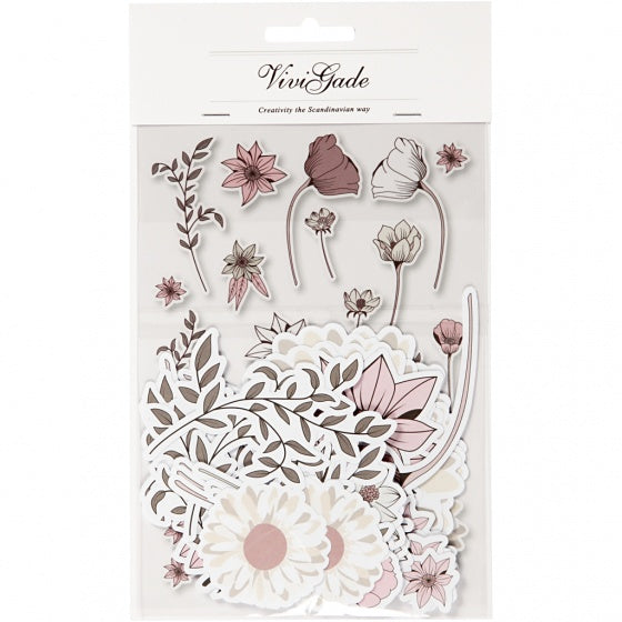 labels bloemen 2-10 cm 72 stuks