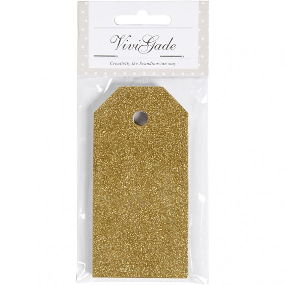 labels glitter 15 stuks 5 x 10 cm goud karton