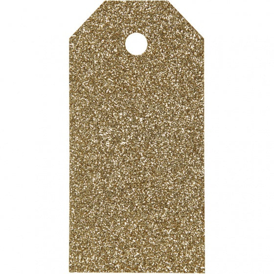 labels glitter 15 stuks 5 x 10 cm goud karton