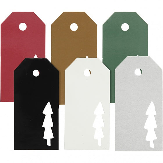 labels kerstboom 90 stuks 5 x 10 cm multicolor karton