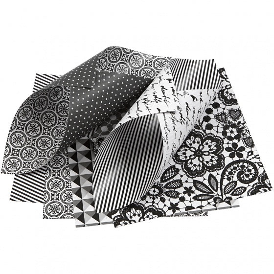 origamipapier 10 x 10 cm wit/grijs 50 vellen