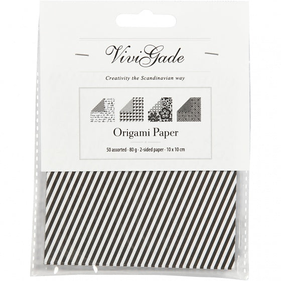 origamipapier 10 x 10 cm wit/grijs 50 vellen