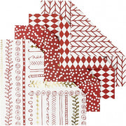origamipapier 10 x 10 cm wit/rood 40 vellen