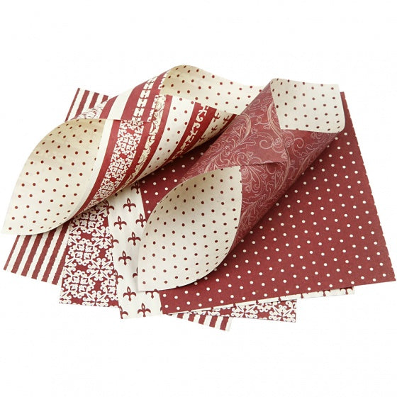 origamipapier 15 x 15 cm wit/rood 50 vellen