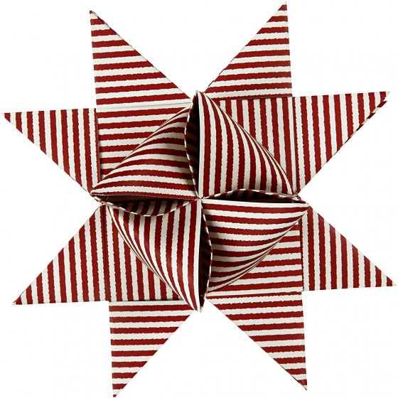 papieren XL vlechtstroken 100 cm rood/wit 40 stuks