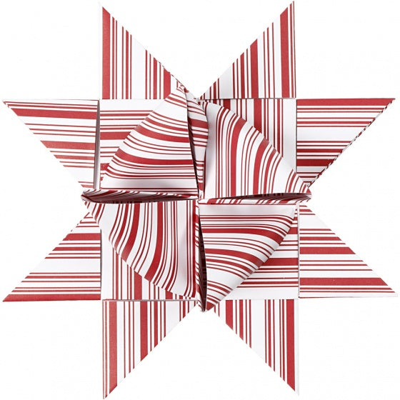 papieren XL vlechtstroken 100 cm wit/rood 40 stuks