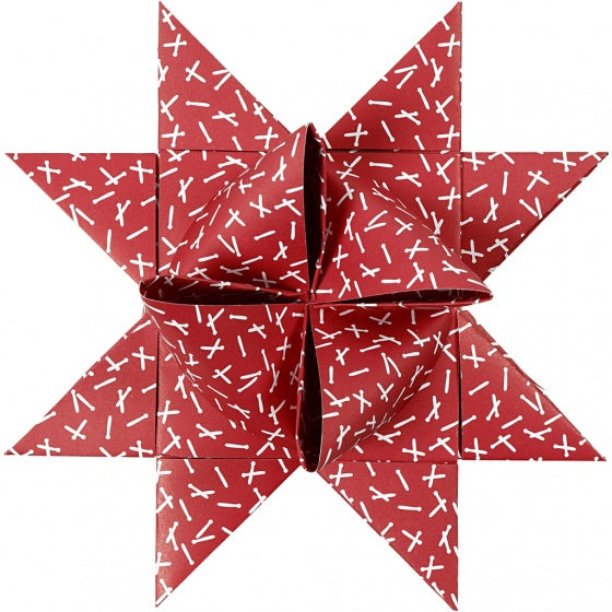 papieren XL vlechtstroken 100 cm wit/rood 40 stuks