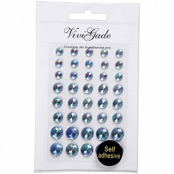 strasstenen blauw 6 + 8 + 10 mm 40 stuks