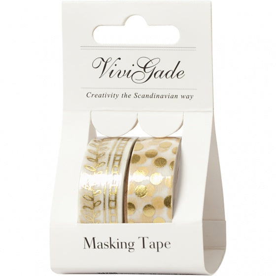 tape ranken en stippen 2 stuks 4 meter goud