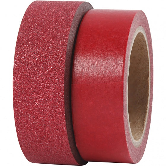 tape rood/glitter 2 stuks