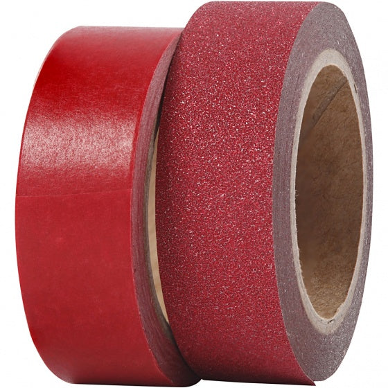 tape rood/glitter 2 stuks