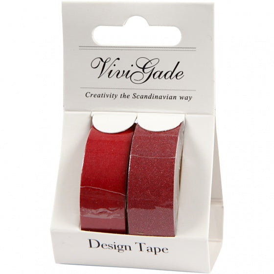 tape rood/glitter 2 stuks