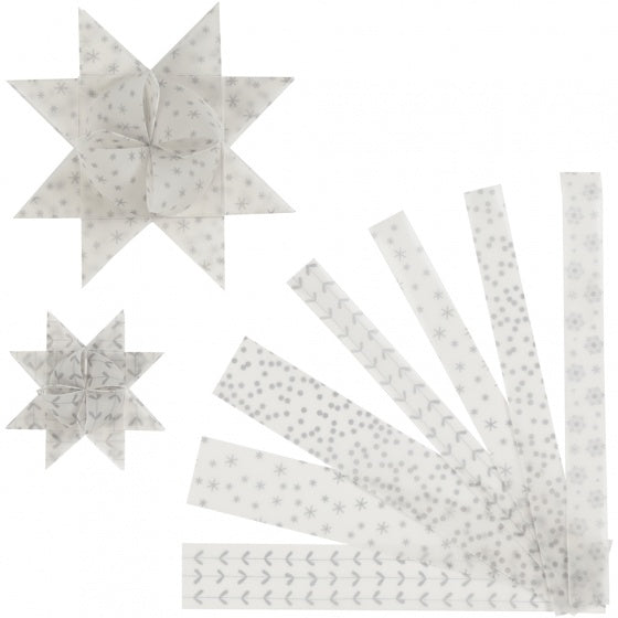 vlechtstroken Fluweel papier 44/78 cm zilver 48 stuks