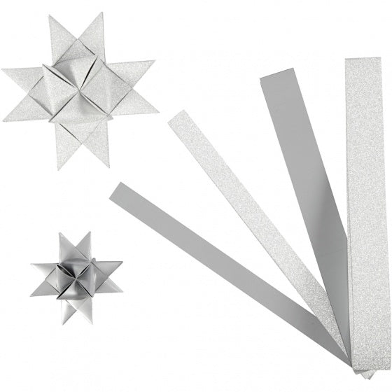 vlechtstroken Uni papier 44/78 cm zilver 40 stuks