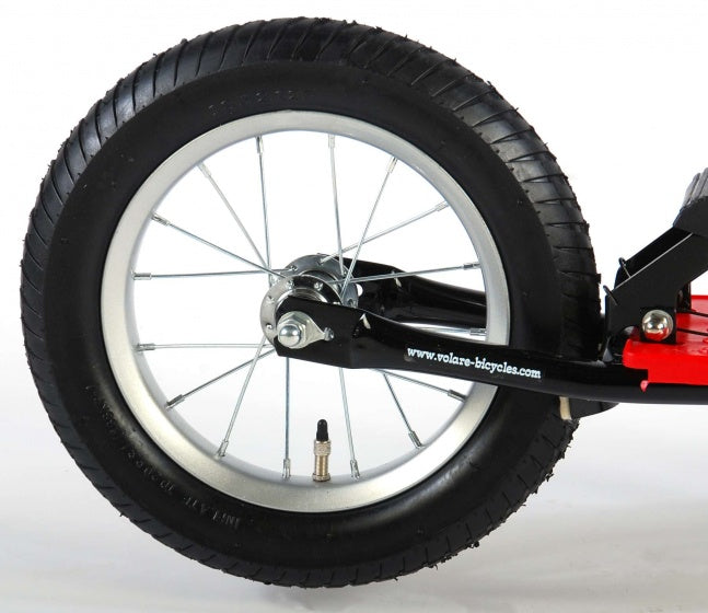 Autoped 12 Inch Junior Voetrem Zwart/Rood