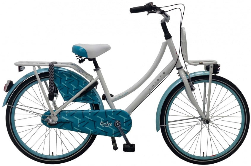Dolce 24 Inch 37 cm Meisjes 3V Terugtraprem Wit/Blauw