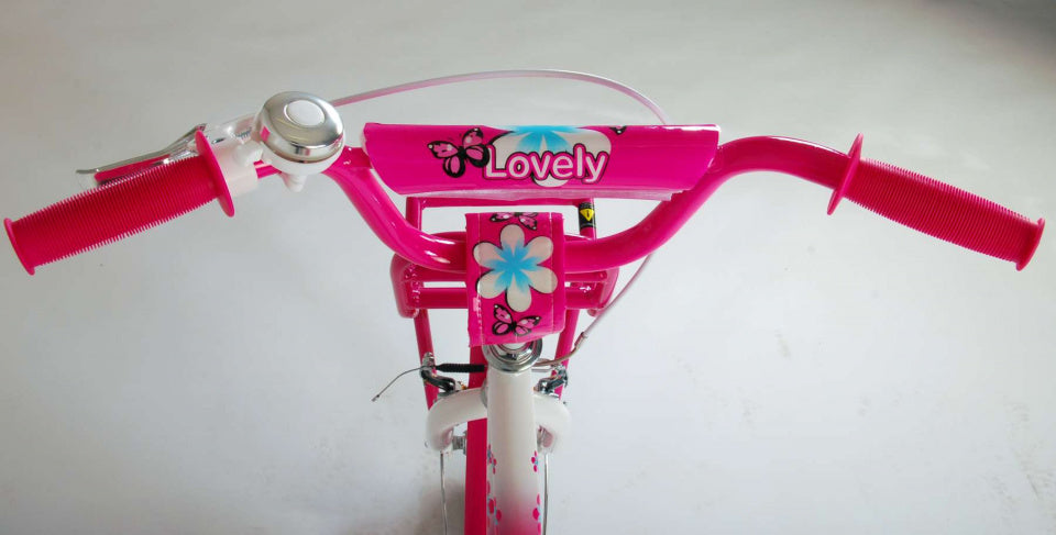 Lovely 20 Inch 33 cm Meisjes Terugtraprem Roze/Wit