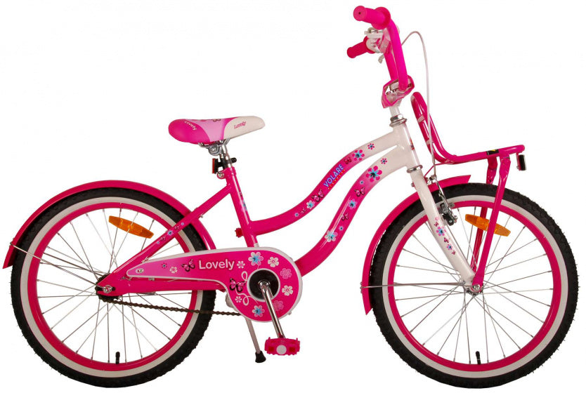 Lovely 20 Inch 33 cm Meisjes Terugtraprem Roze/Wit