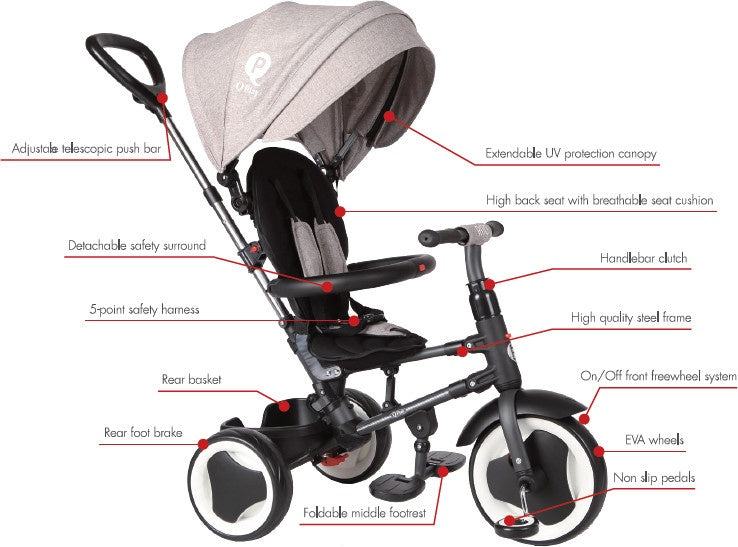 driewieler Rito Deluxe Junior Zwart/Grijs