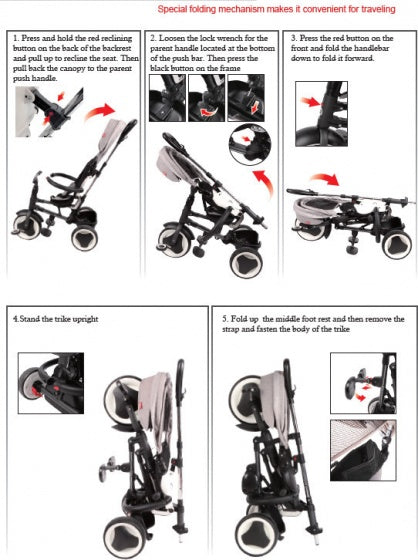 driewieler Rito Deluxe Junior Zwart/Grijs