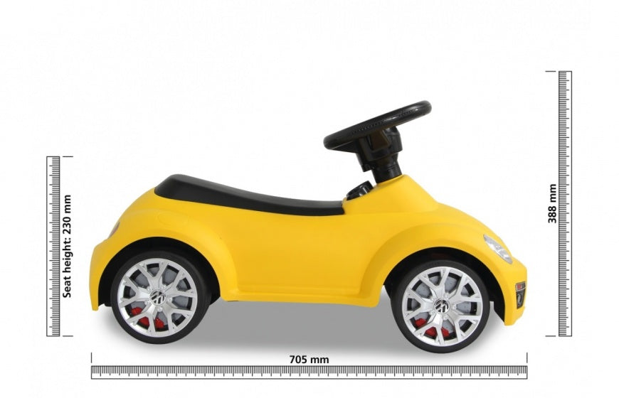 loopauto Beetle 70 x 30 x 38 cm geel