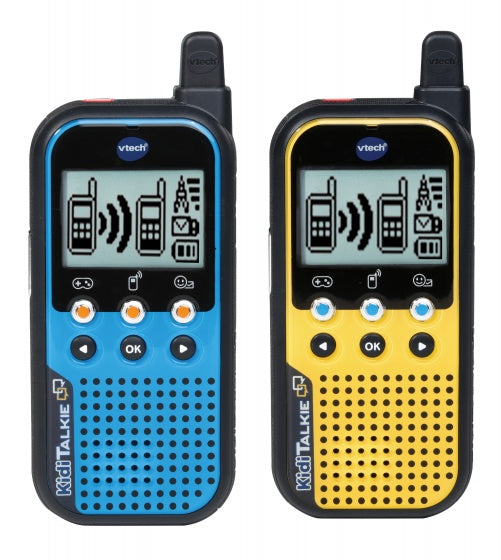 KidiTalkie walkietalkies 22 cm blauw en geel 2 stuks