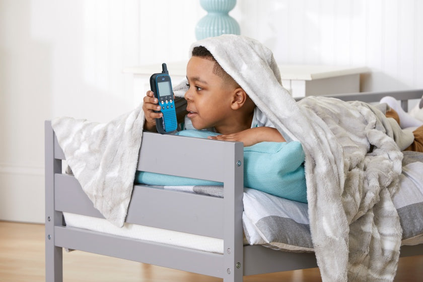 KidiTalkie walkietalkies 22 cm blauw en geel 2 stuks